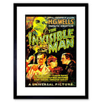 Wee Blue Coo Movie Film Invisible Man Hg Wells Classic Horror Framed Wall Art Print