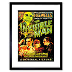 Movie Film Invisible Man Hg Wells Classic Horror Framed Wall Art Print