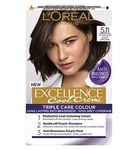 LOral Paris Excellence Cool Crme Permanent Hair Dye, Long-lasting Anti-Brassiness Colour, 5.11 Ultra Ash Light Brown