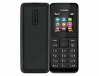 New Nokia 105 SIM Free Unlocked Mobile Phone  Black- WITH 2 YEARS WARRANTY
