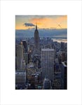 Wee Blue Coo Midtown Manhattan Empire State Building Dusk Wall Art Print