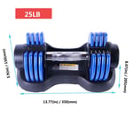 HNDZ 25KG/12.5KG One Second Fast Adjustable Fitness Household Dumbbells Detachable Dumbbell Multi-function Fitness Equipment, One Pair,Convenient and healthy (Color : Blue25KG)