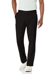 Nautica Men's Classic Fit Flat Front Stretch Solid Chino Deck Pant Business Casual, True Black, 33W x 30L