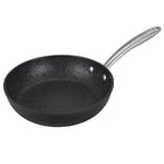 Prestige Scratch Guard Non Stick Frying Pan 25cm - Suitable as Induction Frying Pan, Scratch Resistant, Easy Cleaning Ceramic Exterior with Steel Base, Oven & Dishwasher Safe Cookware, Black