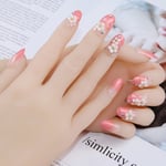24pcs Fashion Long Fake Nails Tips Cherry Flower Decorated Lovel