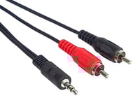 PremiumCord Câble Y Jack vers RCA 2m, Fiche Jack 3,5mm vers 2X Fiches RCA RCA, Jack vers RCA, Audio Stéréo, pour Appareil Photo Numérique, TV, Téléphones Portables, Mp3, HiFi, Couleur Noir