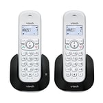 VTech CS1551 Téléphone sans Fil DECT à 2 combinés avec Chargeur, répondeur, Blocage d'appel, Identification de l'appelant/Appel en Attente, Haut-Parleur Mains Libres, écran et Clavier rétroéclairés.