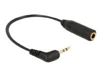 Delock - Audio-adapter - mini-phone stereo 3.5 mm hona till mikrostereojack hane - 17.5 cm - svart - vänstervinklad kontakt