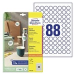 Avery 6222-10 Ø 20 Mm, A4, Vit Använd Avery 6222-10 Runda Produktetiketter För Permanent Märkning För Maximal Effekt På Produkter Och Erbjudanden.