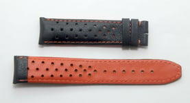 20 mm BLACK SPORTS STYLE PIN BUCKLE LEATHER WATCH STRAP to fit TAG Heuer AUTAVIA