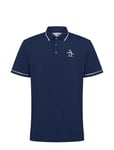 Original Penguin Golf Ss Heritage Piped Polo Marinblå