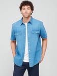 Levi's Short Sleeve Relaxed Fit Western Shirt - Blue, Blue, Size S, Men