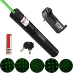 303 pointeur laser présentateur vert puissant+18650 Batterie+Chargeur+clés, point Graver 532nm CHR8530