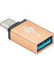 Pro USB 3.1 C - USB 3 A adapter - Gold