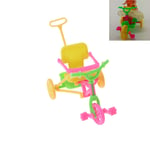 Cute Plastic Bike Tricycle With Push Handle For Dolls Kids Gift 0