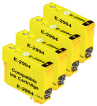 4 Yellow Compatible 29XL Ink Cartridges For Epson XP445 XP247 XP345