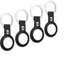 INF AirTag fodral med nyckelring PU-läder 4-pack Svart