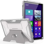MoKo Case Fit Microsoft Surface Pro 7 Plus/7/6/5/4/LTE, [Heavy Duty] Shockproof Full-Body Rugged Hybrid Tablet Case with Hand Strap & Kickstand Fit Pro 7+/Pro 7/Pro 6/Pro 5/Pro 4/Pro LTE, White+Gray