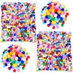 2000 st Craft Multicolored Runda Pompoms, 8MM Mini Pom Pom Boll för