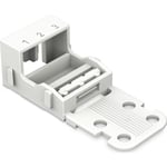 10 st Fästadapter för 3-ledarterminaler Wago 221 – 4 mm², vit