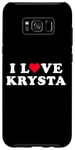 Coque pour Galaxy S8+ J'aime Krysta, nom correspondant à la petite amie et au petit ami Krysta