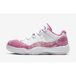 Baskets Jordan 11 Low WMNS Pink Snakeskin Homme Chaussures Entraînement de Sport Blanc Rose