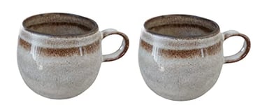 PintoCer - 2 tasses avec poignée, céramique grès, idéal pour café, lait, thé et chocolat, passe au lave-vaisselle et au micro-ondes