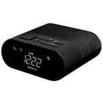 groov-e Roma DAB & FM Clock Radio - Alarm Clock with USB Charging Port - LED Display - Mains Operated - Portable Radio - 40 Preset Stations - Black