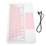 (Pink White)BROLEO Touchpad Keyboard Wireless Keyboard Sensitive Operation For