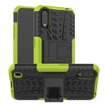LFDZ Compatible with Samsung Galaxy A01 Case,Heavy Duty Tough Armour Rugged Shockproof Cover with Kickstand Case For Samsung Galaxy A01 Smartphone(Not fit Samsung Galaxy A11),Green