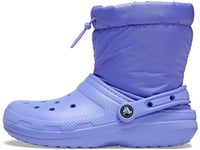 Crocs Men's and Women's Classic Lined Neo Puff Boot | Winter Boots, Digital Violet, 12 UK Men / 14 UK Women