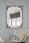 MirrorOutlet GL151 4Ft X 3Ft 120cm X 90cm Large Silver Rectangle Antique Style Big Wall Mirror, 120x90x10