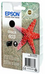 Genuine Epson 603, Starfish Black ink Jet Printer Cartridge, T03U1, C13T03U14010