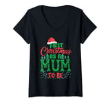 Womens First Christmas As A Mum To Be - Future Mother Xmas V-Neck T-Shirt