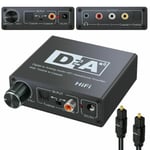 Convertisseur Audio NuméRique-Analogique Fibre Optique pour Slink Coaxial Signal Vers RCA R / L DéCodeur Audio