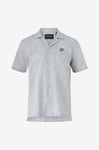 Lyle & Scott - Skjorta Linen Blend Oxford Revere Shirt - Blå