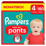 Pampers Baby-Dry Pants, koko 4 Maxi, 9-15kg, kuukausipakkaus (1 x 180 vaippaa).