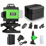 Niveau laser vert auto-nivelant 360° puissant 16 lignes horizontal & vertical, compact et multifonction, batterie rechargeable 3000mAh, livré avec trépied et étui, idéal pour professionnels