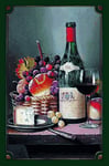 Schatzmix Plaque métallique décorative en Forme de Bouteille de vin Rouge avec Fromage 20 x 30 cm