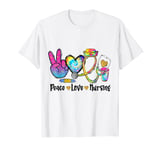 Nurse Life Tie Dye Peace Love Nursing Stethoscope T-Shirt