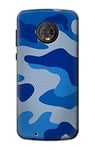 Army Blue Camo Camouflage Case Cover For Motorola Moto G6