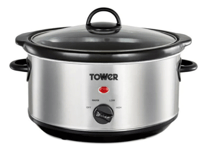 3.5L Slow Cooker with 3 Heat Settings in Stainless Steel Tower T16039