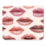 Mousepad Computer Notepad Office Beautiful of Nude Sexy Lips Lipstick Gloss 3D Realistic Design Beauty Cartoon Home School Game Player Computer Worker Inch