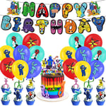 Roblox Rainbow Friends 2 Tema Festtillbehör Kit Bannerballonger Tårta/cupcake Toppers Set