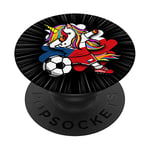 Dabbing Unicorn Czech Republic Soccer Fans Jersey Football PopSockets Swappable PopGrip