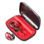 P Prettyia Bluetooth Headphones Wireless Headphones Headphones, Bone Conduction, Built-in Microphone, True Wireless In-Ear Headphones Co - Red LED