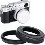 JJC Lens Hood with Adapter Ring for Fujifilm Fuji X100V X100 X100S X100T X100F Cameras, Replaces Fujifilm LH-X100 lens hood and AR-X100 adapter ring - compatible with 49mm filters & Original Lens Cap