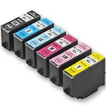 Epson 378XL Set T3798 (T3791, T3792, T3793, T3794, T3795, T3796) BK/C/M/Y/LC/LM. Kompatibla (ej Epson original) bläckpatroner. T3788. Fri frakt.