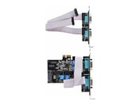 StarTech.com 4-Port Serial PCIe Card, Quad-Port PCI Express to RS232/RS422/RS485 (DB9) Serial Card, Low-Profile Bracket Incl., 16C1050 UART, TAA-Compliant, For Windows/Linux, TAA Compliant - Level-4 ESD Protection (PS74ADF-SERIAL-CARD) - Adaptateur série