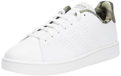 adidas Men's Advantage Base Shoes Sneaker, Cloud White/Cloud White/Orbit Green, 8 UK